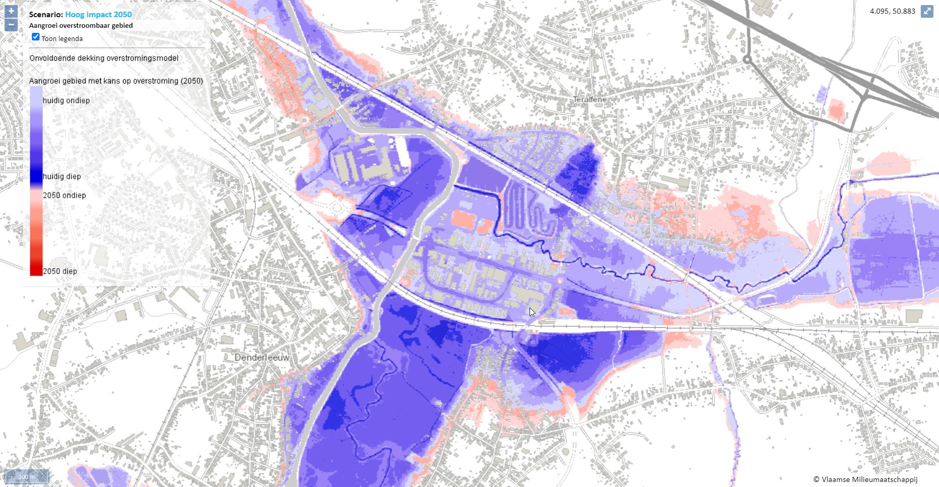 Kaart overstromingen